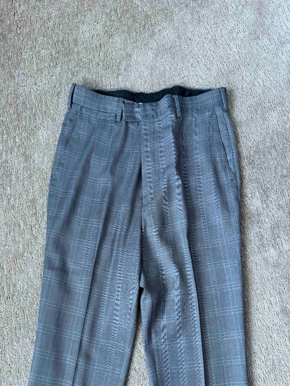 Louis Raphael Tailored Glen Plaid Dress Trousers